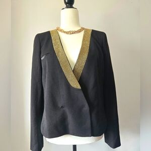 RACHEL ROY NWT Black and Gold Jacket Blazer With Tuxedo Tails. Size 4